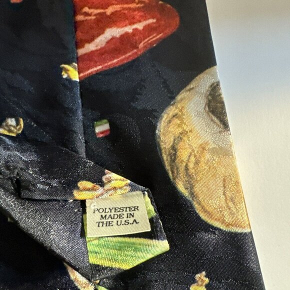 Texographix Designs by Anthony Spaghetti Pasta & Vegetables Tie Navy Blue Waiter - Picture 7 of 8